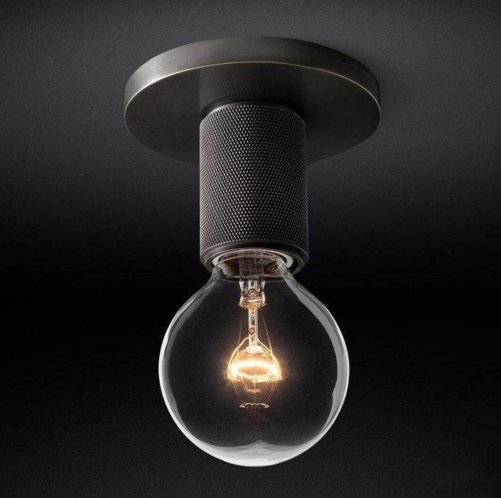 Потолочный светильник RH Utilitaire Socket Flushmount Black Темная бронза Потолочный светильник RH Utilitaire Socket Flushmount Black Темная бронза в Твери | Loft Concept