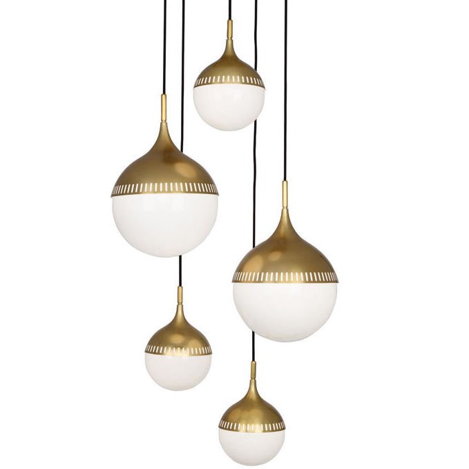 Люстра RIO MULTI-ARM CHANDELIER Латунь Белый Люстра RIO MULTI-ARM CHANDELIER Латунь Белый в Твери | Loft Concept