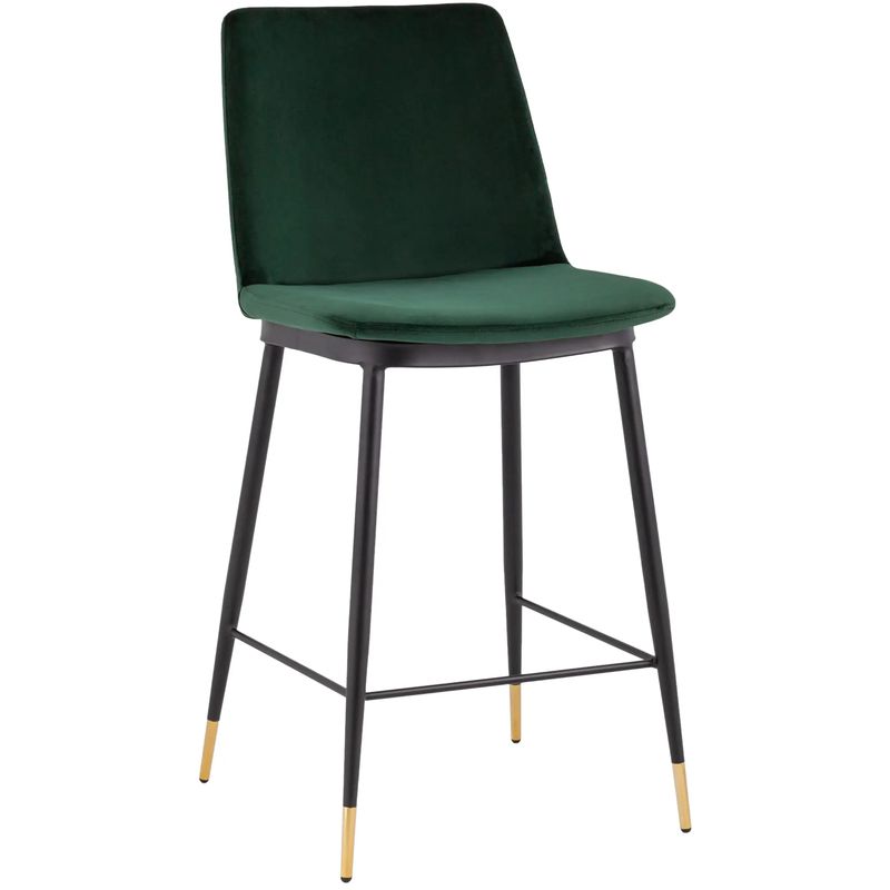 Полубарный Стул Melissa Chair Зеленый Велюр Зеленый Черный в Твери | Loft Concept 