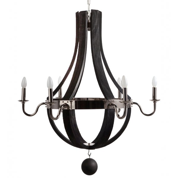 Люстра RH Wine Barrel chandelier Polished nickel Черный в Твери | Loft Concept 