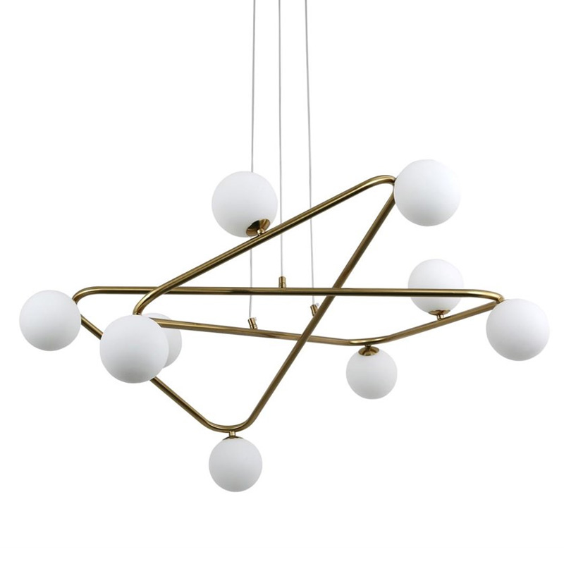 Люстра Curve Brass с Белым Плафоном Латунь Люстра Curve Brass с Белым Плафоном Латунь в Твери | Loft Concept