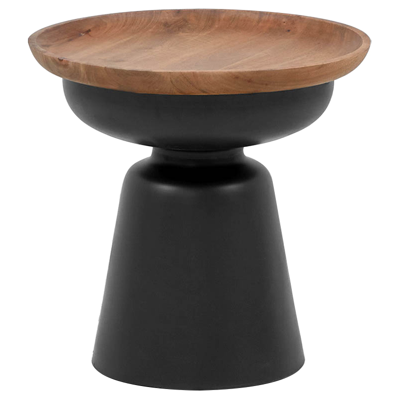 Приставной стол Keaton Round Side Table Коричневый Черный Приставной стол Keaton Round Side Table Коричневый Черный в Твери | Loft Concept