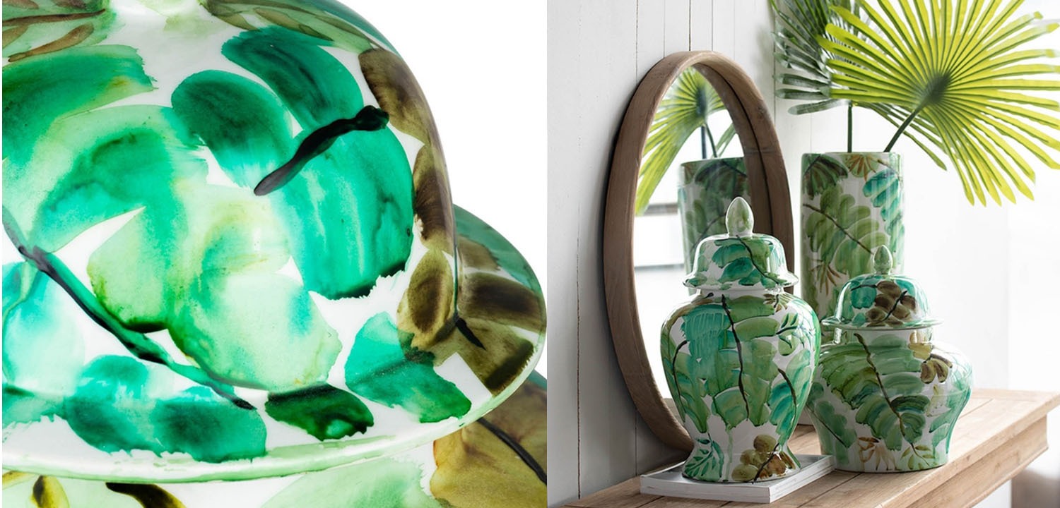 Ваза Vase Green Leaves II - фото