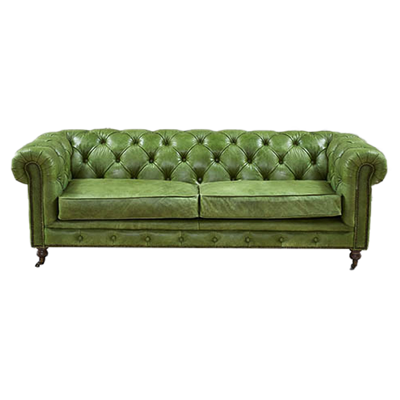 Диван Chesterfield leather Sofa green Зеленый в Твери | Loft Concept 