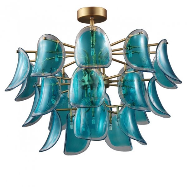 Люстра Sea Siren Chandelier Глянцевое золото Бирюзовый Люстра Sea Siren Chandelier Глянцевое золото Бирюзовый в Твери | Loft Concept