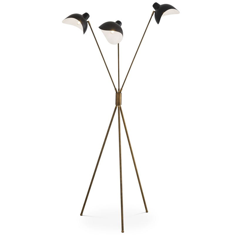 Торшер Eichholtz Floor Lamp Costner Черный Латунь Античная полированная Торшер Eichholtz Floor Lamp Costner Черный Латунь Античная полированная в Твери | Loft Concept