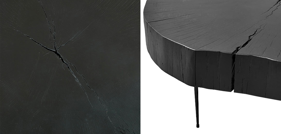 Кофейный стол Saw Cut Black Wood Coffee Table Кофейный стол Saw Cut Black Wood Coffee Table - Loft-Concept в Твери