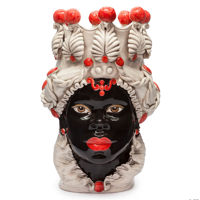 Ваза VASE MORO LADY BIG Red Черный Бежево-серый Красный Ваза VASE MORO LADY BIG Red Черный Бежево-серый Красный в Твери | Loft Concept