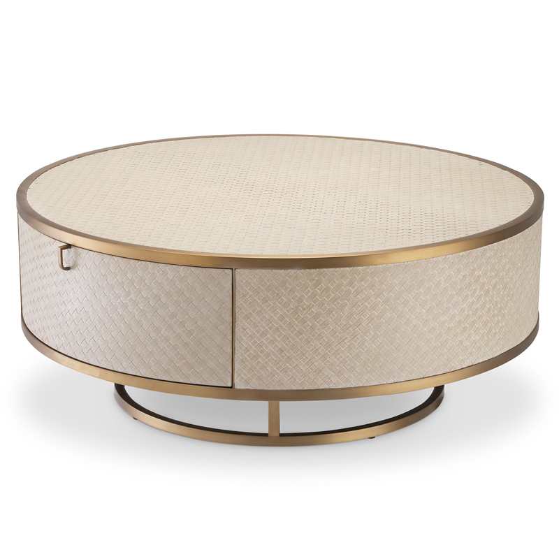 Кофейный стол Eichholtz Coffee Table Napa Valley oak Бежевый Матовая латунь Кофейный стол Eichholtz Coffee Table Napa Valley oak Бежевый Матовая латунь в Твери | Loft Concept