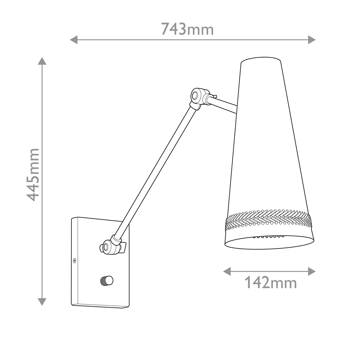 Бра черного цвета с конусным металлическим плафоном Alora в Твери