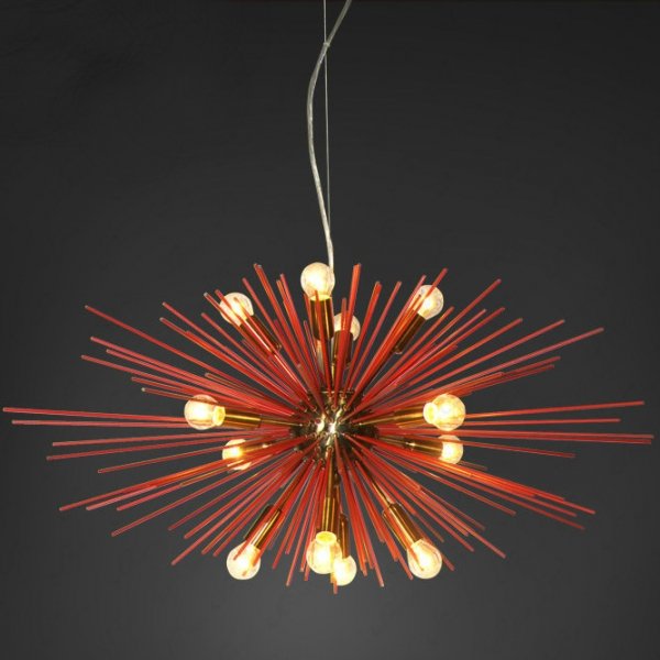 Люстра ASTRA Chandelier Sputnik Red and Brass Люстра ASTRA Chandelier Sputnik Red and Brass в Твери | Loft Concept