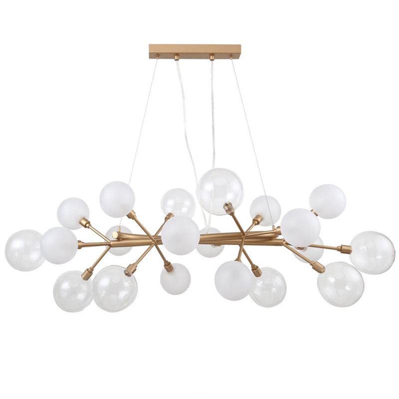 Люстра Berries Chandelier Rectangle White 100 матовое золото Прозрачный Прозрачный белый Люстра Berries Chandelier Rectangle White 100 матовое золото Прозрачный Прозрачный белый в Твери | Loft Concept