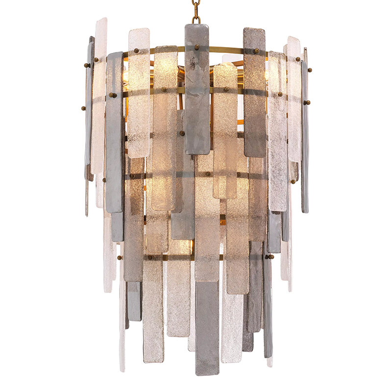 Люстра Eichholtz Chandelier Greyson Стекло Смок Прозрачное Стекло Латунь Люстра Eichholtz Chandelier Greyson Стекло Смок Прозрачное Стекло Латунь в Твери | Loft Concept