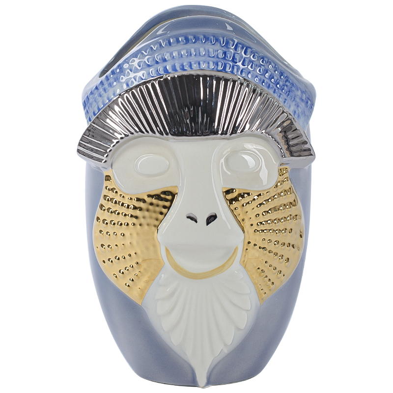 Ваза Primates Kandti Decoration blue Голубой Золотой Белый Серебряный Ваза Primates Kandti Decoration blue Голубой Золотой Белый Серебряный в Твери | Loft Concept