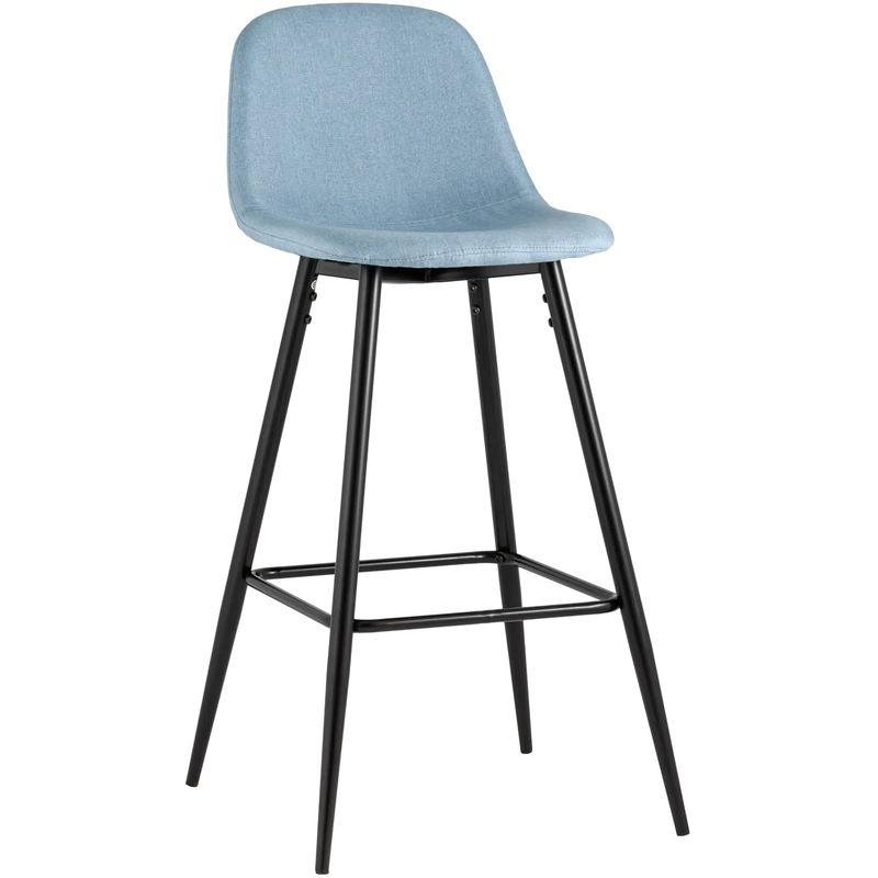 Барный Стул Archie Chair Голубая Рогожка Голубой Черный в Твери | Loft Concept 