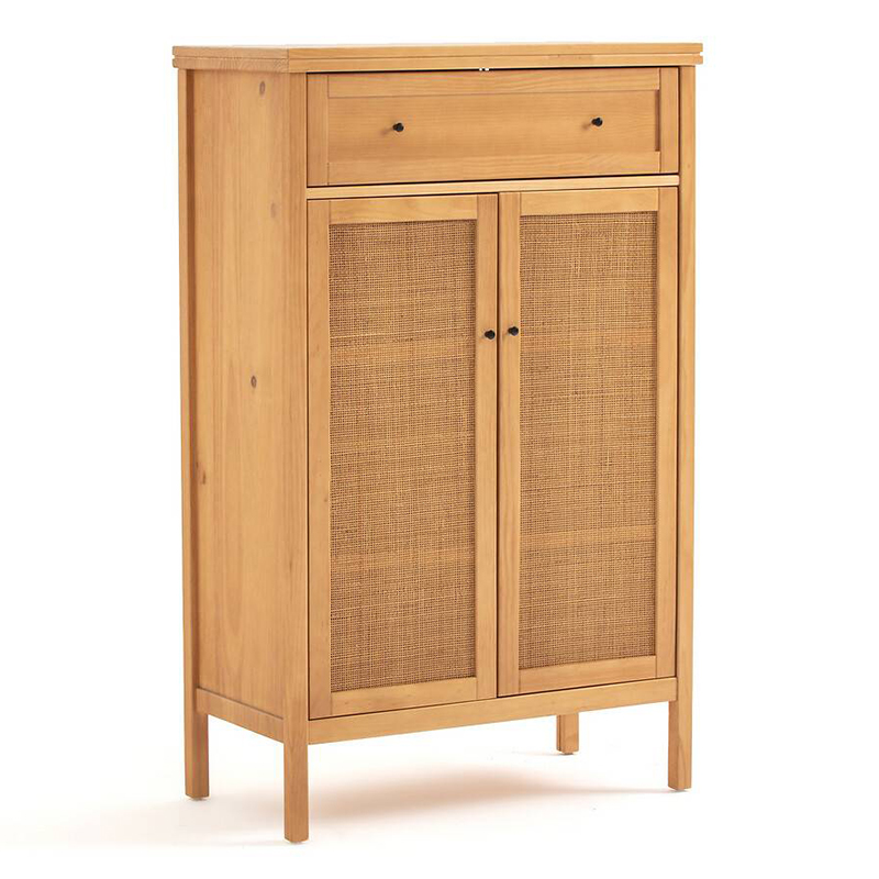 Комод в скандинавском стиле с плетеными дверцами Niels Wicker 3 drawers Светлый дуб Комод в скандинавском стиле с плетеными дверцами Niels Wicker 3 drawers Светлый дуб в Твери | Loft Concept