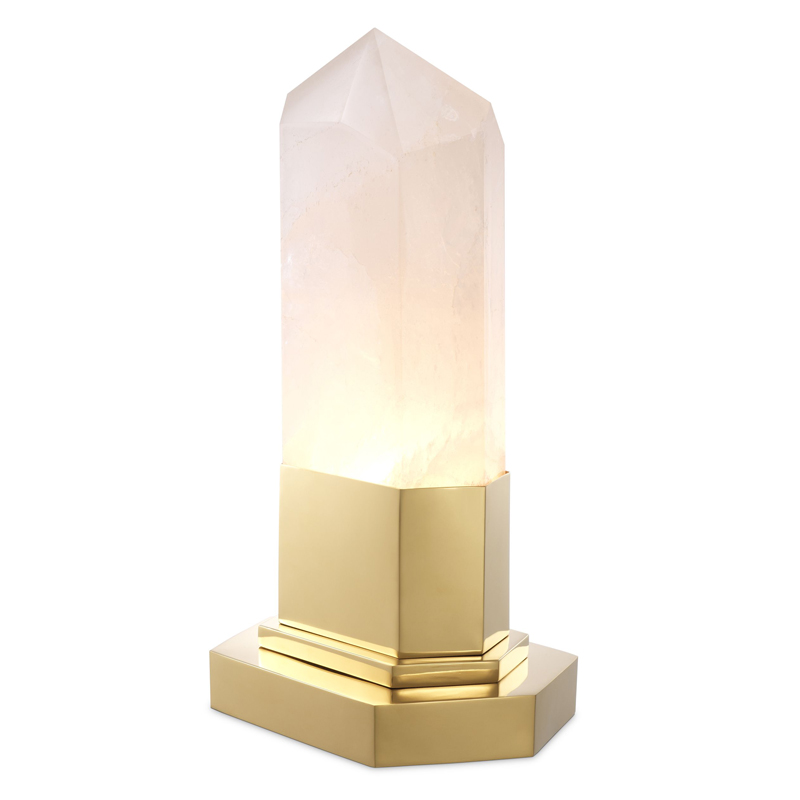 Настольная лампа Eichholtz Table Lamp Rock Crystal Золотой Молочный Настольная лампа Eichholtz Table Lamp Rock Crystal Золотой Молочный в Твери | Loft Concept
