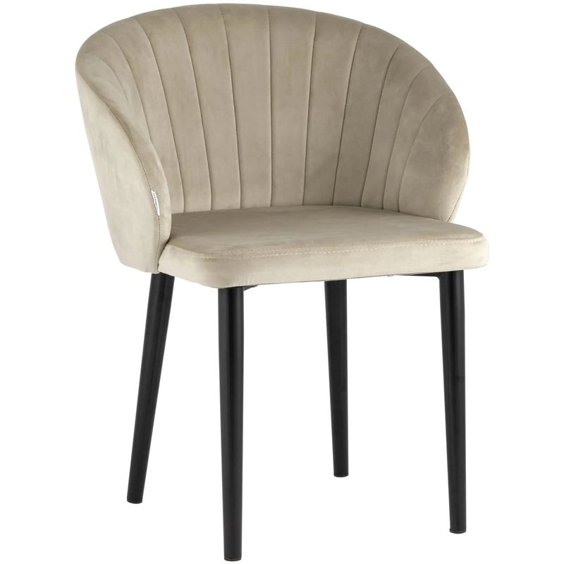 Стул Balsari Chair Кремовый Велюр Кремовый Черный Стул Balsari Chair Кремовый Велюр Кремовый Черный в Твери | Loft Concept