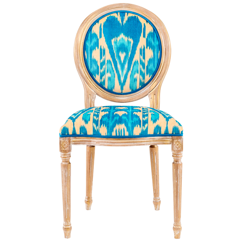 Стул Ikat Pattern Голубой Бежевый Коричневый Голубой Стул Ikat Pattern Голубой Бежевый Коричневый Голубой в Твери | Loft Concept