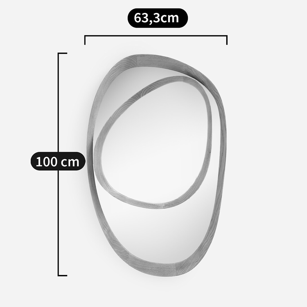 Ассиметричное зеркало в дубовой раме Infinity Symbol в Твери