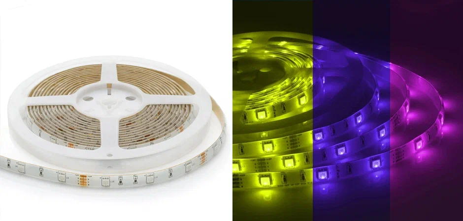 Светодиодная влагозащищенная лента 7,2W/m 30LED/m 5050SMD разноцветная 5M Светодиодная влагозащищенная лента 7,2W/m 30LED/m 5050SMD разноцветная 5M - Loft-Concept в Твери
