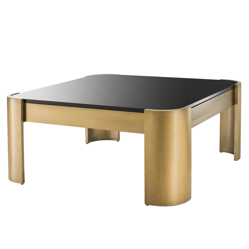 Кофейный стол Eichholtz Coffee Table Courrier Матовая латунь Глянцевый черный Кофейный стол Eichholtz Coffee Table Courrier Матовая латунь Глянцевый черный в Твери | Loft Concept