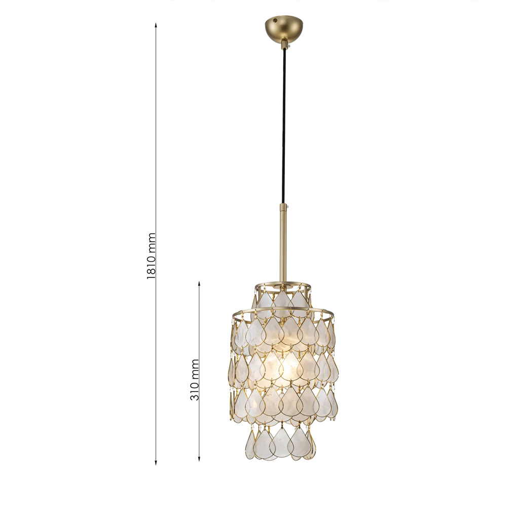 Подвесной светильник с декором из натуральной морской ракушки Iridescent Light в Твери