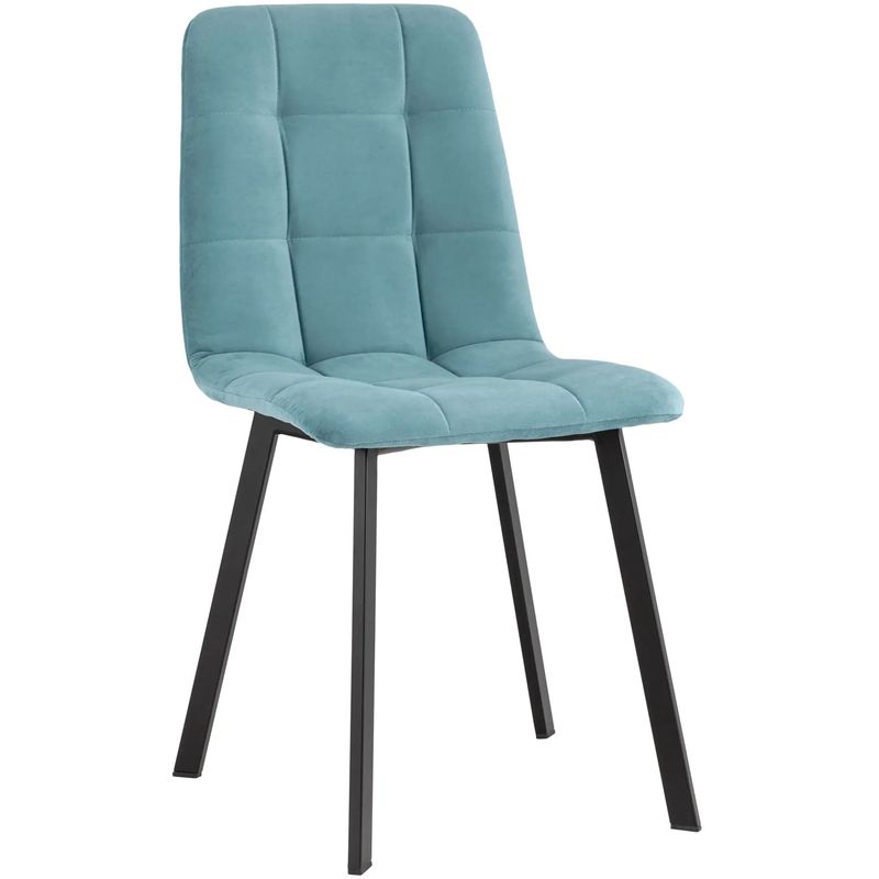 Стул NANCY S Chair Голубой велюр Голубой пастельный Черный Стул NANCY S Chair Голубой велюр Голубой пастельный Черный в Твери | Loft Concept