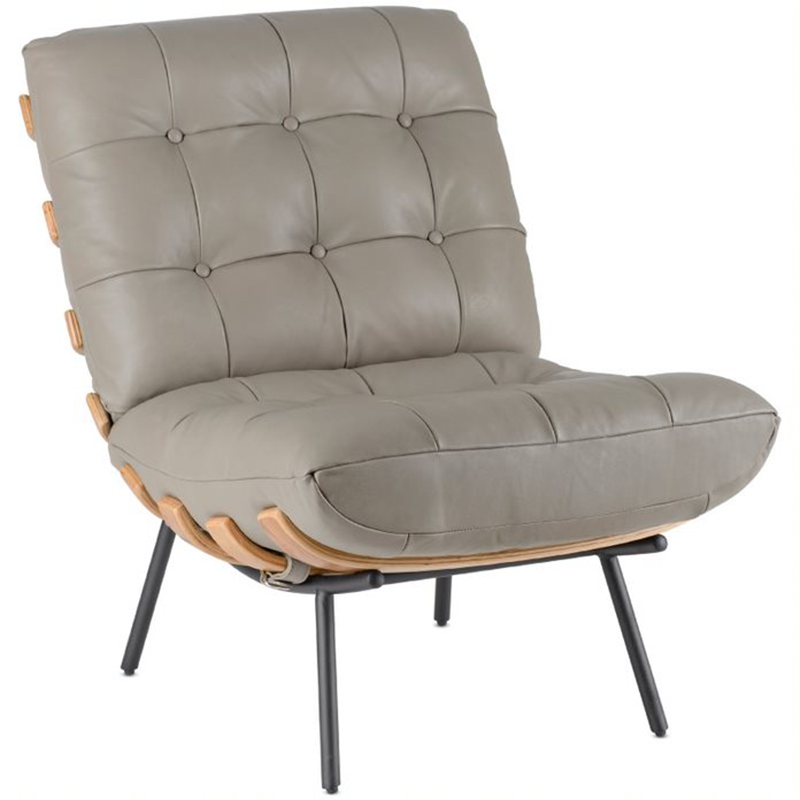 Кресло Philbert Chair grey leather Серый Кресло Philbert Chair grey leather Серый в Твери | Loft Concept