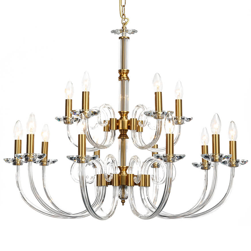 Люстра Twisted Glass Candles Chandelier 15 Золотой Прозрачное Стекло Люстра Twisted Glass Candles Chandelier 15 Золотой Прозрачное Стекло в Твери | Loft Concept