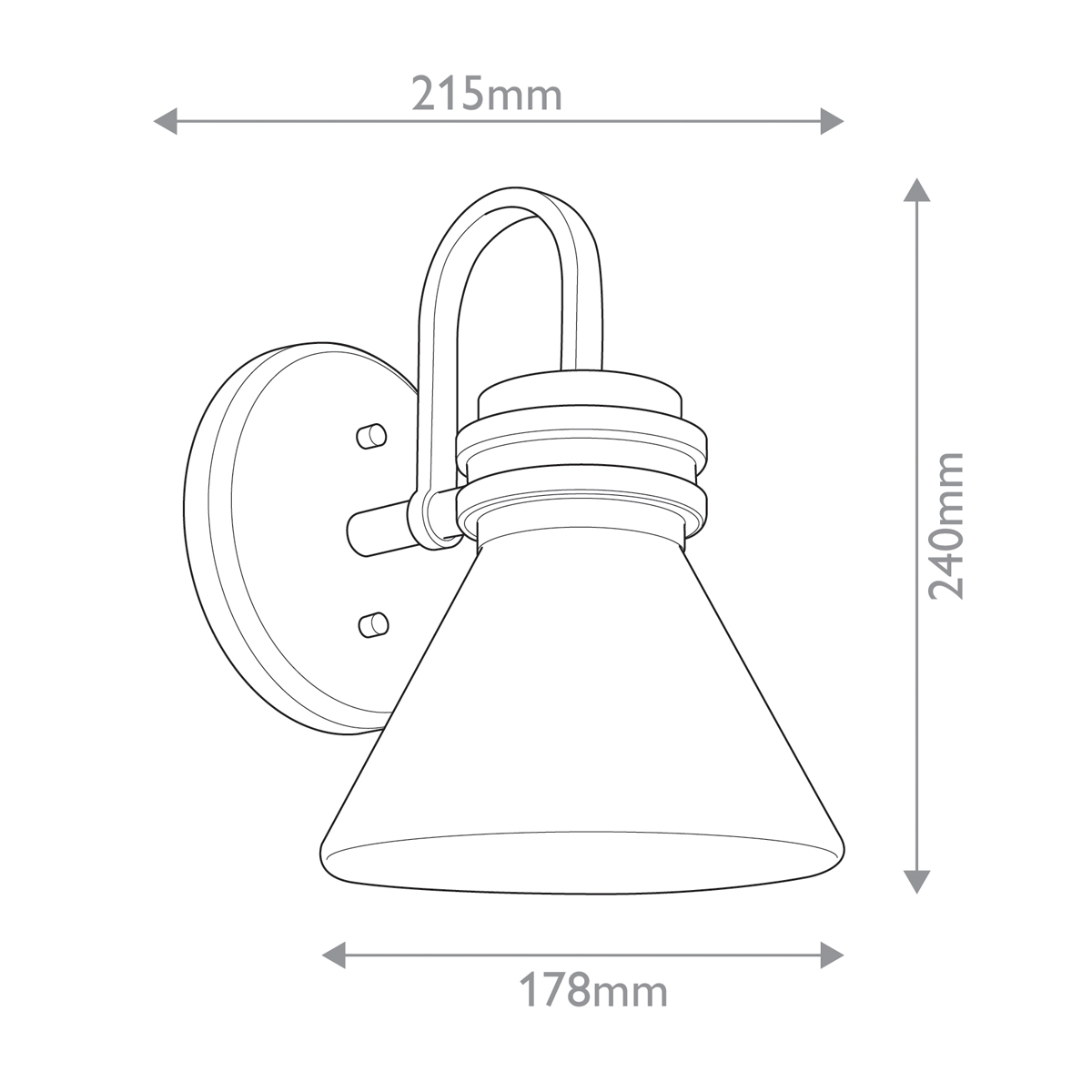 Бра с белым матовым плафоном в форме конуса Kichler в Твери