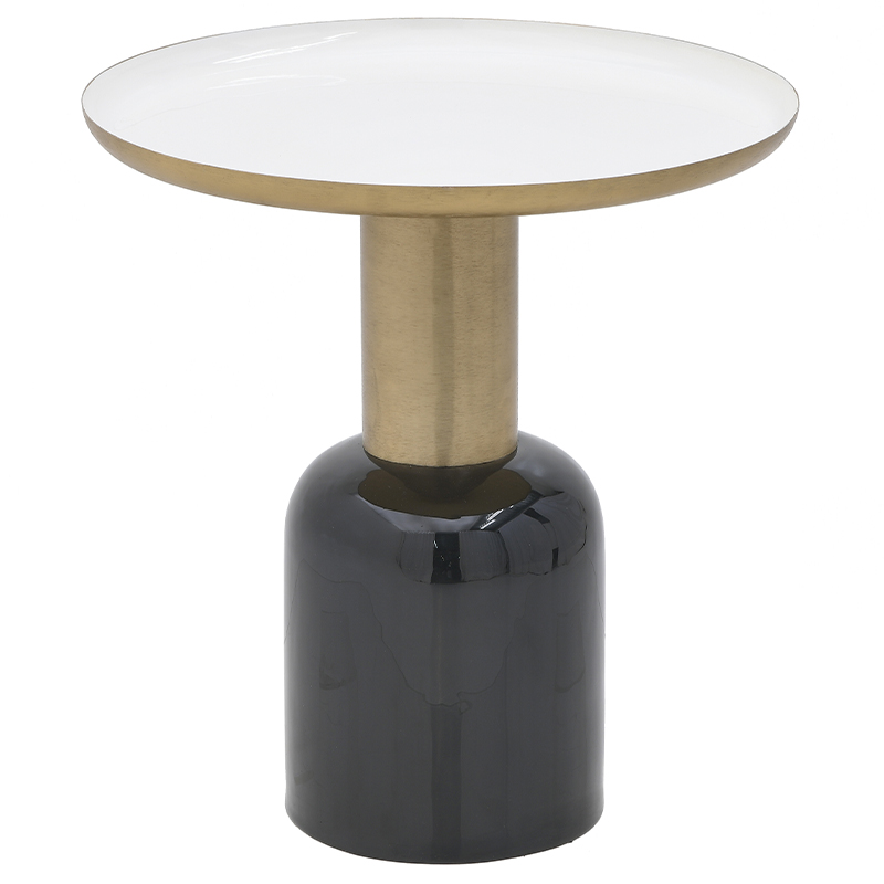 Круглый металлический приставной стол Calem Side Table White Черный Золотой Белый Круглый металлический приставной стол Calem Side Table White Черный Золотой Белый в Твери | Loft Concept