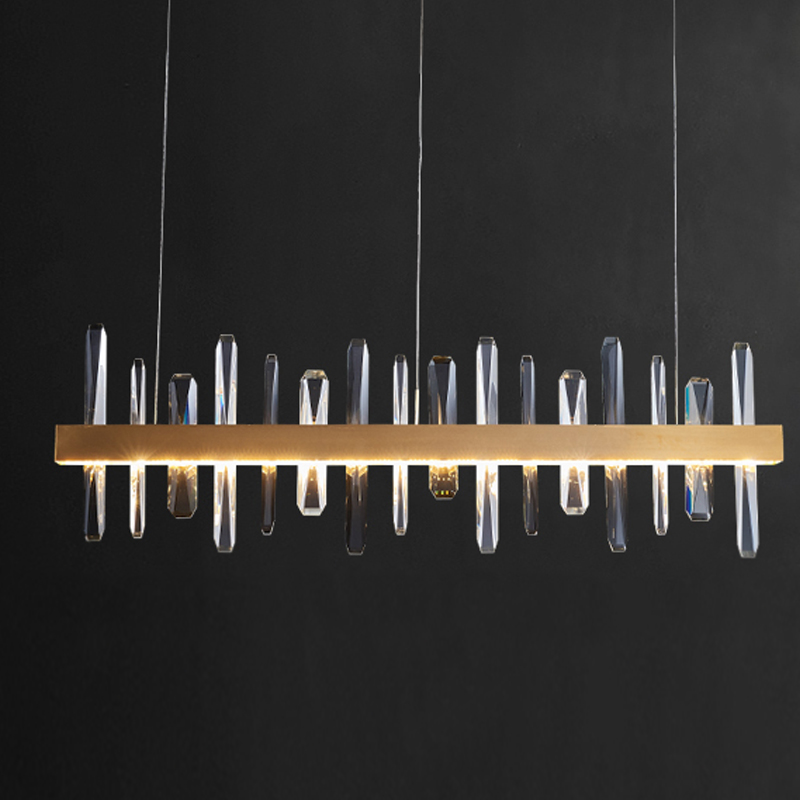Люстра Gertrudis Chandelier line Латунь Прозрачный Люстра Gertrudis Chandelier line Латунь Прозрачный в Твери | Loft Concept