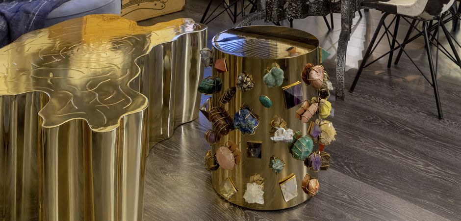 Табурет с полудрагоценными камнями Kelly Wearstler BEJEWELED STOOL - фото №1