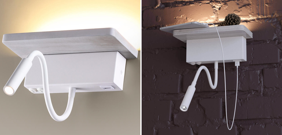 Бра Shirk Белое с USB входом Бра Shirk Белое с USB входом - Loft-Concept в Твери