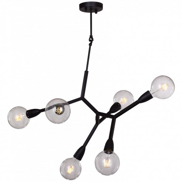 Люстра Polygon Chandelier 6 Black Черный Люстра Polygon Chandelier 6 Black Черный в Твери | Loft Concept