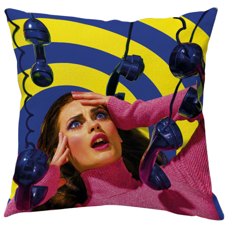 Декоративная подушка Seletti Cushion Phone Желтый Синий Розовый Декоративная подушка Seletti Cushion Phone Желтый Синий Розовый в Твери | Loft Concept