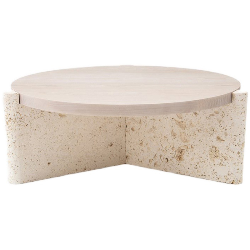 Кофейный стол Isla Travertine Coffee Table Бежевый Кофейный стол Isla Travertine Coffee Table Бежевый в Твери | Loft Concept