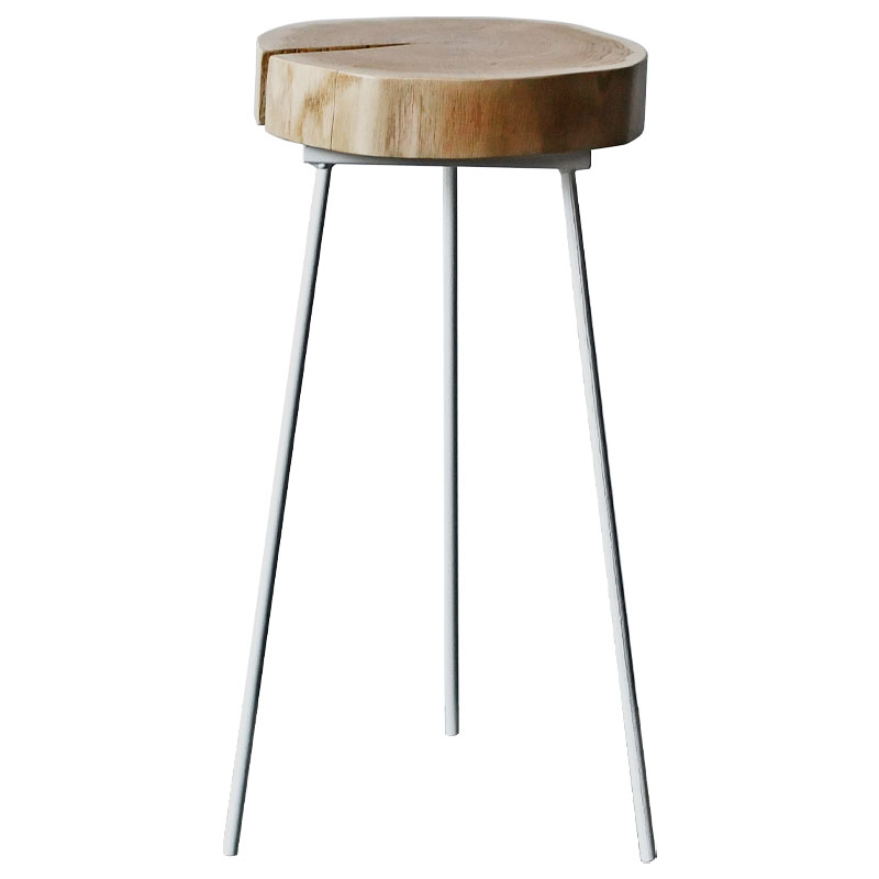 Приставной стол Hines Industrial Metal Rust Side Table Белый Светлый дуб Приставной стол Hines Industrial Metal Rust Side Table Белый Светлый дуб в Твери | Loft Concept