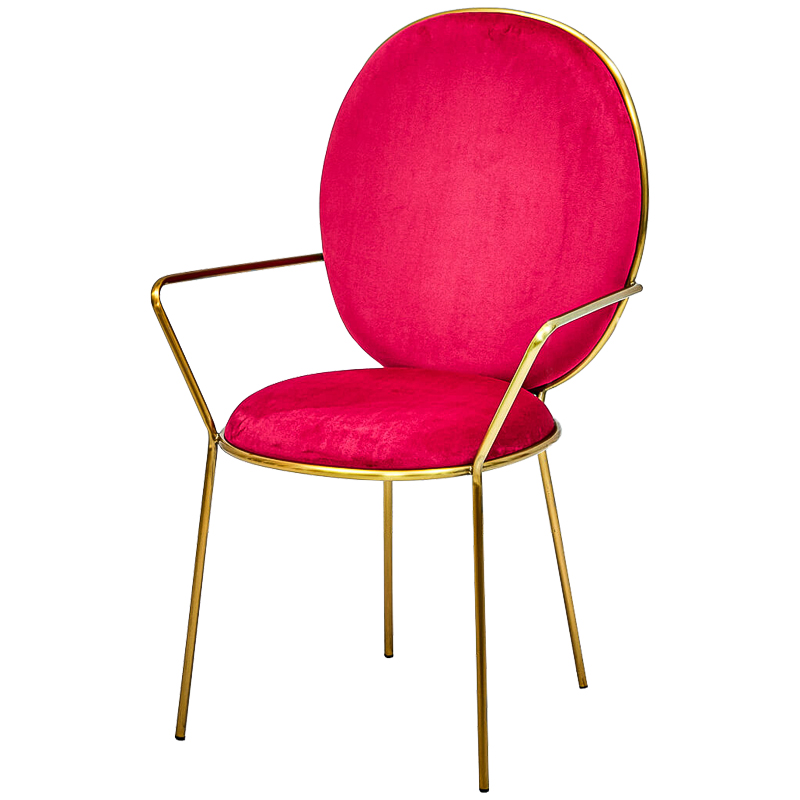 Стул с подлокотниками STAY Chair Fuchsia Фуксия Глянцевое золото Стул с подлокотниками STAY Chair Fuchsia Фуксия Глянцевое золото в Твери | Loft Concept