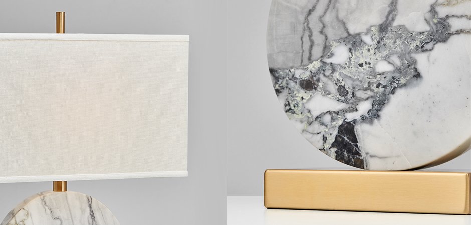 Настольная лампа Lua Grande Table Lamp gray marble Настольная лампа Lua Grande Table Lamp gray marble - Loft-Concept в Твери