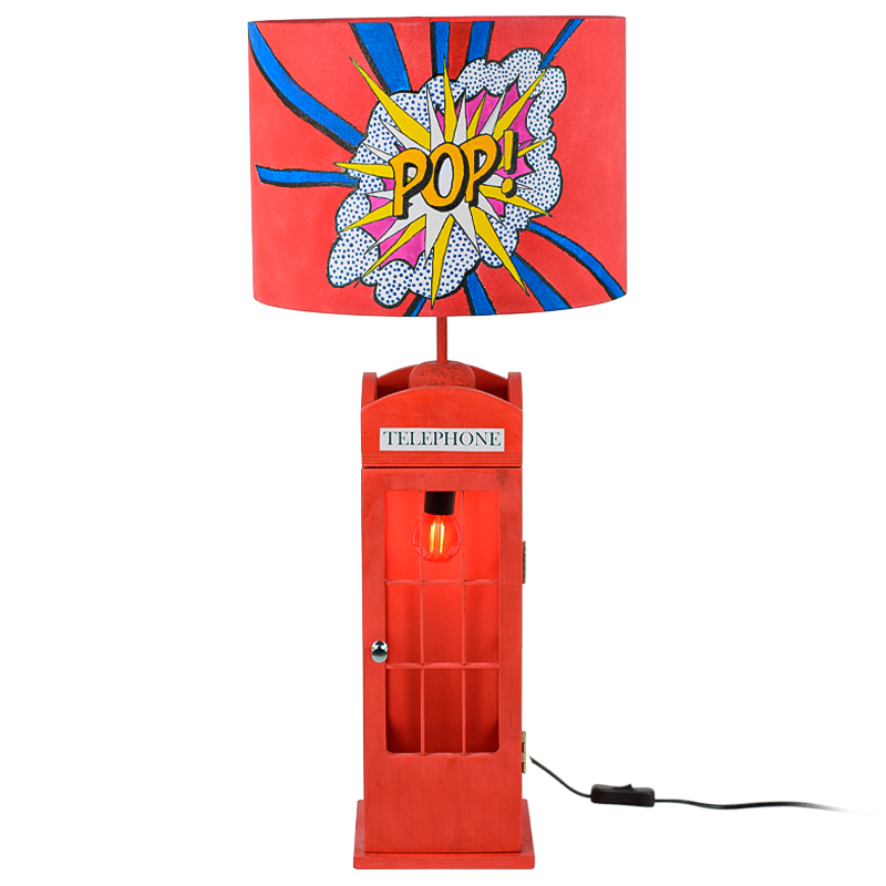 Настольная лампа Red Phone Booth Pop Lamp Красный Мульти Настольная лампа Red Phone Booth Pop Lamp Красный Мульти в Твери | Loft Concept