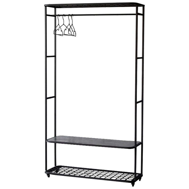 Рейл Braydon Industrial Metal Rust Clothes Rail Черный Дерево Серый в Твери | Loft Concept 