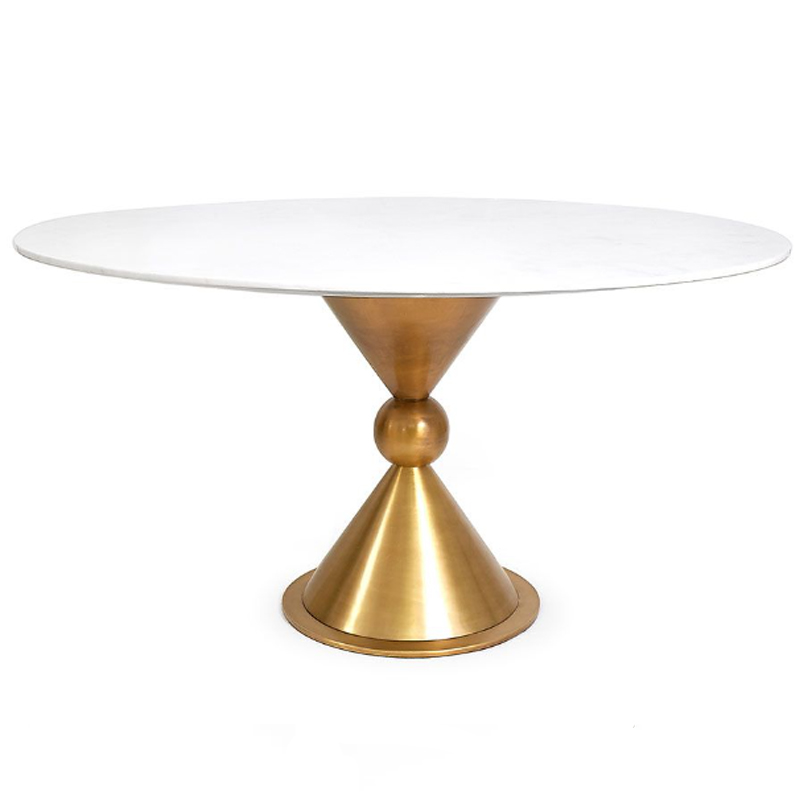 Обеденный стол Jonathan Adler Caracas Dining Table Латунь Белый Мрамор Bianco Обеденный стол Jonathan Adler Caracas Dining Table Латунь Белый Мрамор Bianco в Твери | Loft Concept