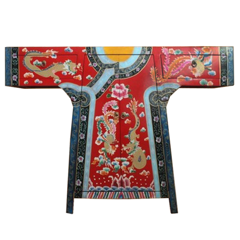 Красная Консоль в Китайском Стиле из сосны ручная роспись Red Oriental Robe Красный (Red) Мульти Красная Консоль в Китайском Стиле из сосны ручная роспись Red Oriental Robe Красный (Red) Мульти в Твери | Loft Concept