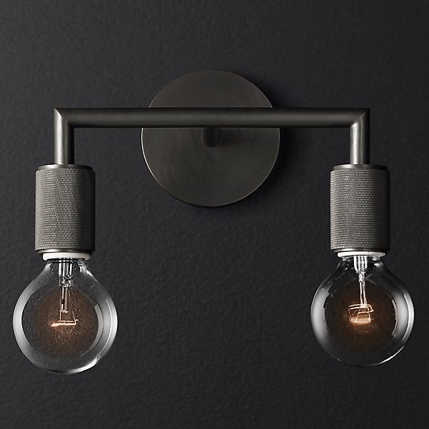 Бра RH Utilitaire Double Sconce Black Темная бронза в Твери | Loft Concept 