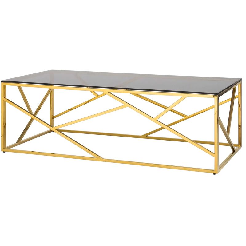 Столик кофейный Geometry Serene Phoenix Gold Золотой Стекло Смок Столик кофейный Geometry Serene Phoenix Gold Золотой Стекло Смок в Твери | Loft Concept