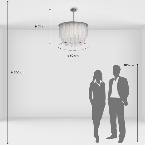 Люстра круглая с прозрачными стеклянными трубками Nembus в Твери