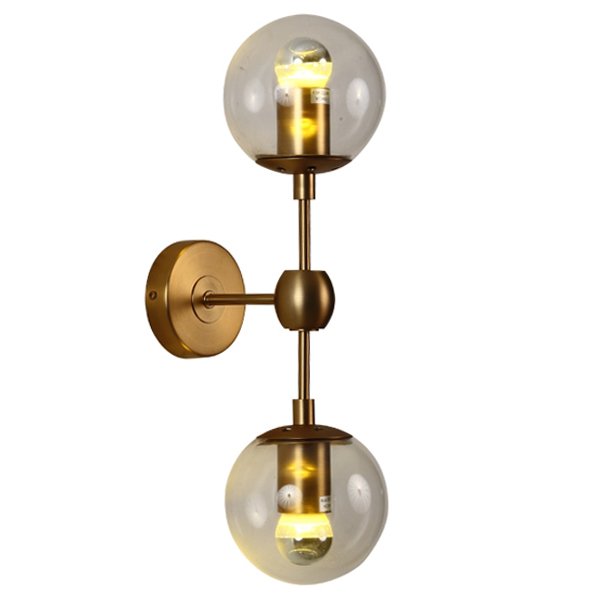 Бра Modo Sconce 2 Globes Gold Золотой Янтарь (Amber) Прозрачное Стекло Бра Modo Sconce 2 Globes Gold Золотой Янтарь (Amber) Прозрачное Стекло в Твери | Loft Concept