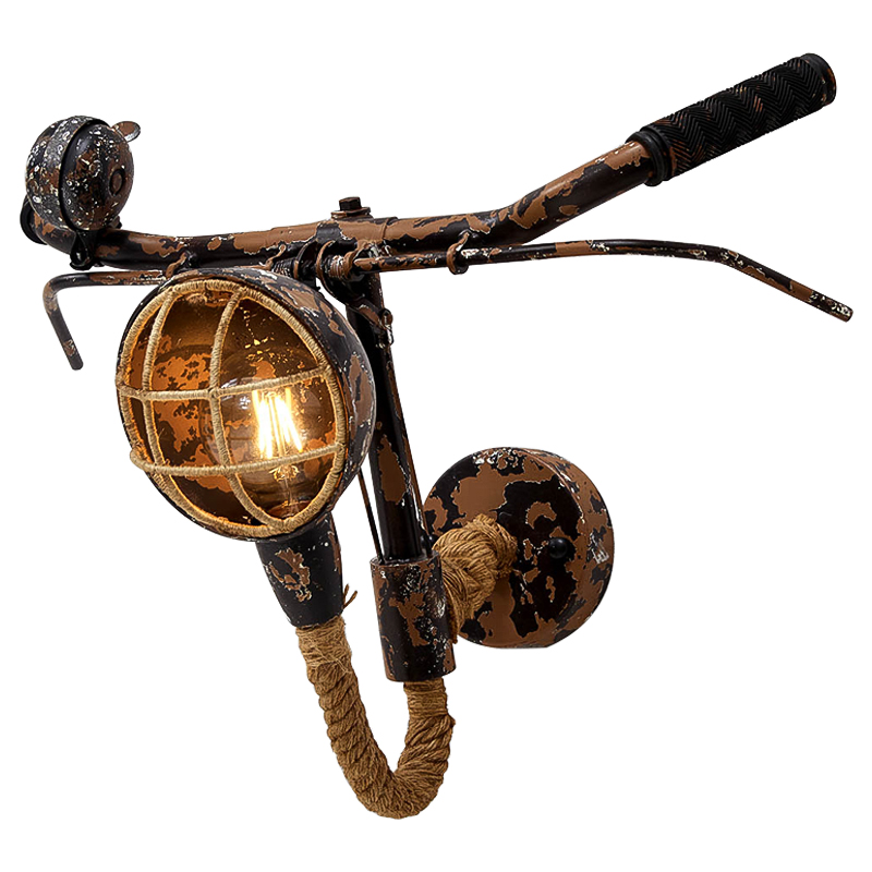 Бра Bicycle Handlebar Wall Lamp Коричневый Коричневый винтаж Бра Bicycle Handlebar Wall Lamp Коричневый Коричневый винтаж в Твери | Loft Concept